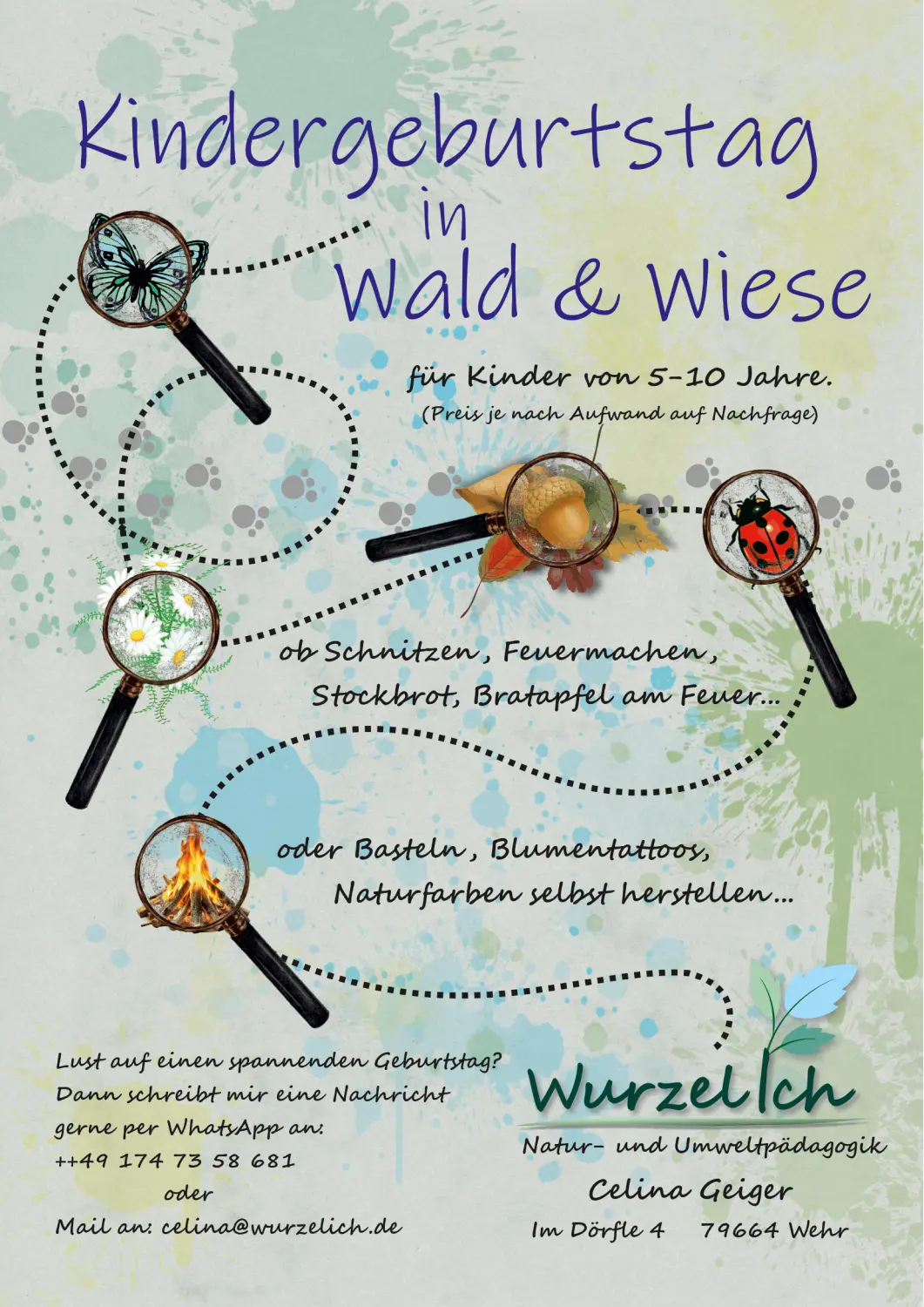 Wurzelich - Kinder im Wald Workshop/Kursflyer